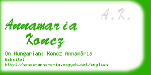 annamaria koncz business card